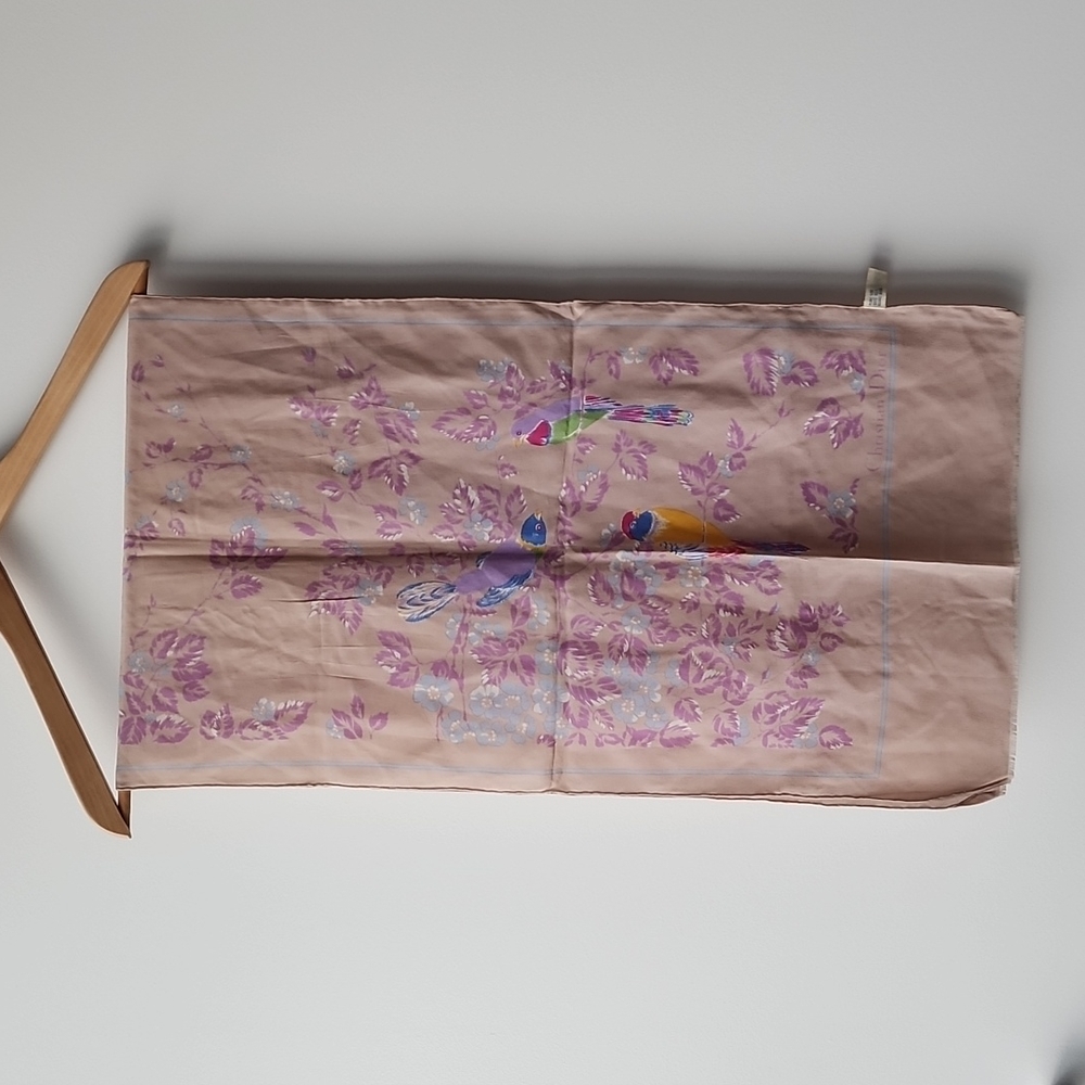 Vintage Dior Silk Bird Print Scarf - Updated